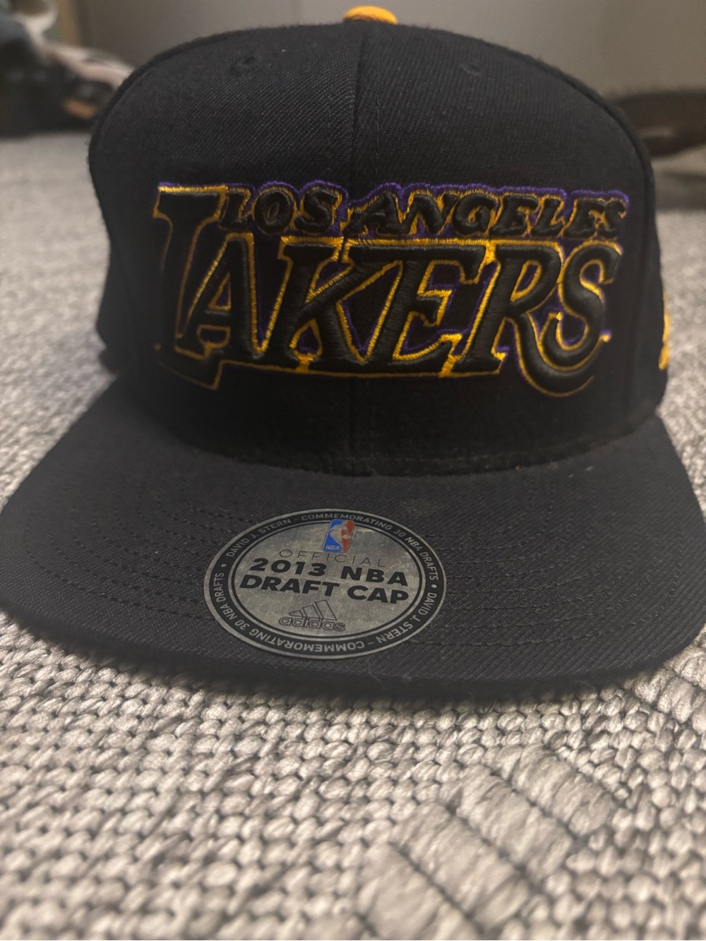 Los Angeles Lakers Black and Gold Snapback Draft Cap - 2013 Official NBA